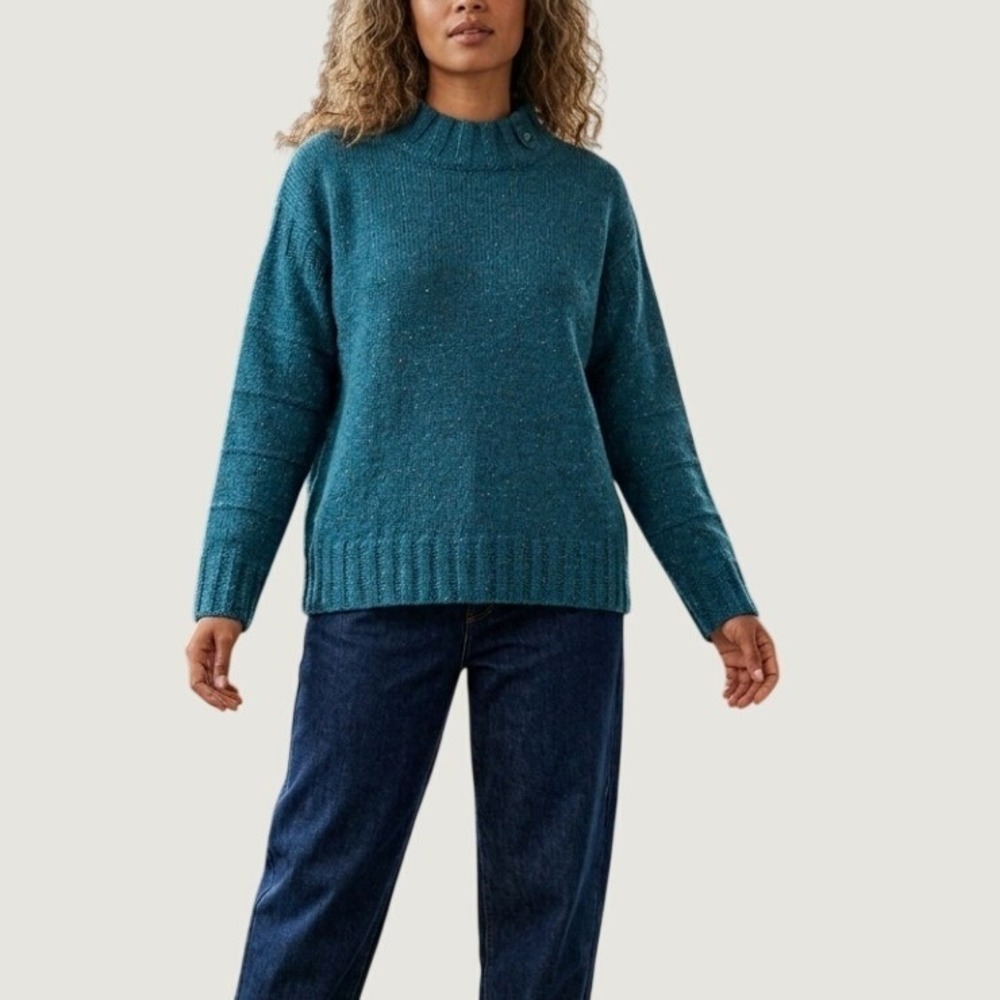 JW Anderson x Uniqlo Blue Donegal Wool Blend Flecked Crew Neck Sweater XS